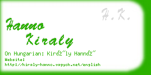 hanno kiraly business card